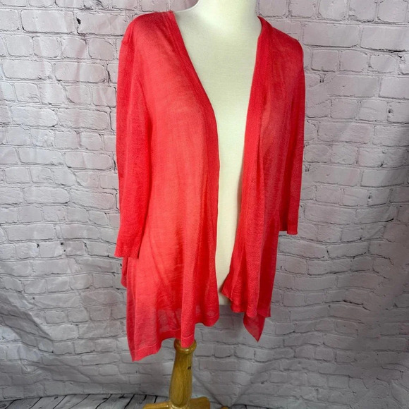 Chico's open front cardigan duster kimono size 2 (large 12) business casual - Picture 1 of 8